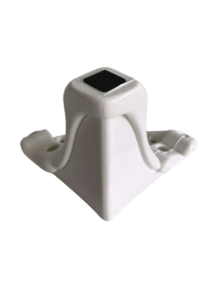 Lükens Şeritli 11cm Plastik Ayak Mobilya Masa ve Dolap Ayağı(BEYAZ)(11CM) Beyaz 11cm 11cm - 2 ADET - Resim 2