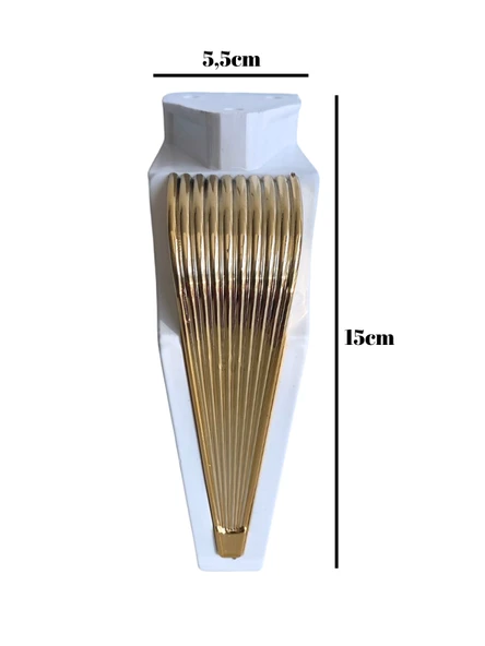 STİL 15CM Plastik Ayak Mobilya Masa ve Dolap Ayağı(15CM)(BEYAZ - ALTIN) Beyaz 15cm 15cm - 2 ADET - 5