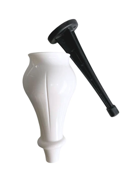Tombul Beyaz 18cm Plastik Ayak Mobilya Masa ve Dolap Ayağı(BEYAZ)(18CM) Beyaz 18cm 18cm - 4 ADET - Resim 4