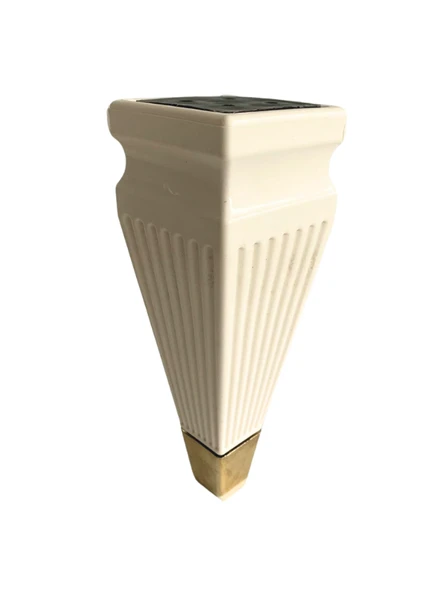 Kule Desenli Krem Plastik Ayak Mobilya Masa ve Dolap Ayağı(18CM - 23CM)(KREM - ALTIN) Krem 18cm 18cm - 2 ADET - 2