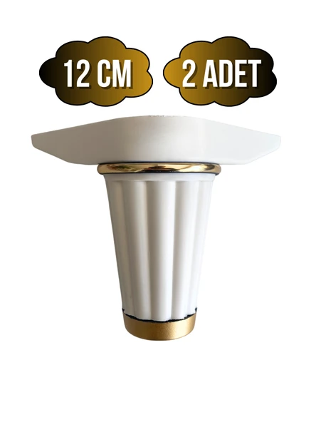 Babil 12cm Plastik Ayak Mobilya Masa ve Dolap Ayağı(12CM)(BEYAZ - ALTIN) Beyaz 12cm 12cm - 2 ADET ürün görseli
