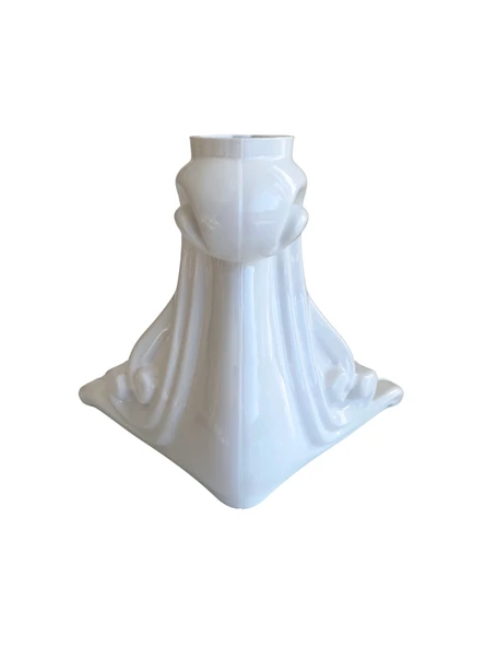 Sultan Lükens Desenli 14CM Beyaz Plastik Ayak Mobilya Masa ve Dolap Ayağı(14CM)(BEYAZ) Beyaz 14cm 14cm - 1 ADET - Resim 2