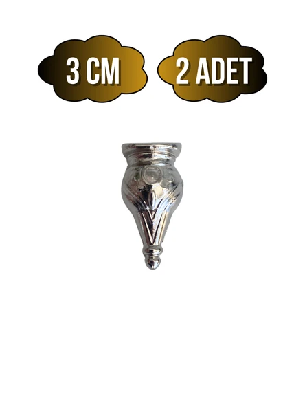 Tombik 3cm Metal Ayak Çeyiz ve Hediye Kutusu Mobilya Ayağı(3CM)(GÜMÜŞ - KROM) Gümüş 3cm 3cm - 2 ADET ürün görseli