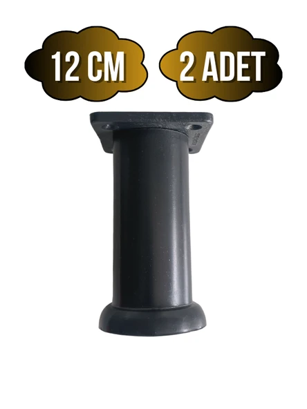 Plastik Siyah Ayarlanabilir Ayak Masa Dolap ve Mobilya Ayağı(SİYAH)(10CM - 12CM - 15CM) Siyah 12cm 12cm - 2 ADET ürün görseli