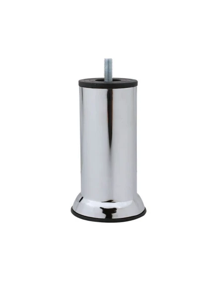 Metal Ayak Vidalı Pasolu Mobilya Yatak Koltuk Baza Ayağı(METAL)(10CM - 12CM)(KROM)(10MM)(VİDALI) Krom 10cm 10cm - 2 ADET - Resim 2