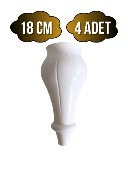 Tombul Beyaz 18cm Plastik Ayak Mobilya Masa ve Dolap Ayağı(BEYAZ)(18CM) Beyaz 18cm 18cm - 4 ADET ürün görseli