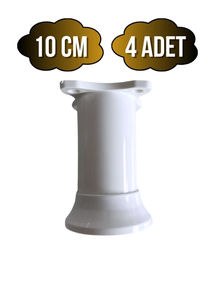 Plastik Beyaz Ayarlanabilir Ayak Masa Dolap ve Mobilya Ayağı(BEYAZ)(10CM) Beyaz 10cm 10cm - 4 ADET ürün görseli