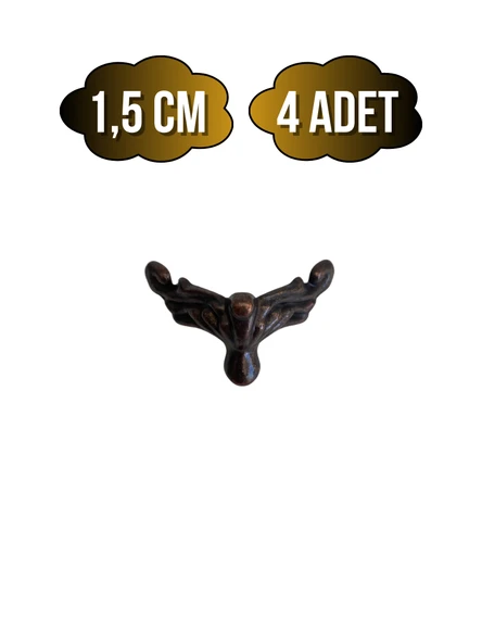 Anka 1.5cm Metal Ayak Çeyiz ve Hediye Kutusu Mobilya Ayağı(1.5CM)(BRONZ) Bronz 1.5cm BRONZ - 4 ADET - 1