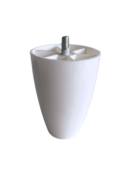 Plastik Ayak 8mm Vidalı Mobilya Koltuk ve Baza Ayağı(BEYAZ)(10CM)(8MM)(VİDALI) Beyaz 10cm 10cm - 4 ADET - Resim 3