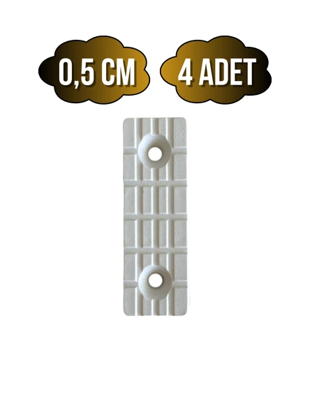 Plastik Beyaz Baza Papuç Dolap ve Mobilya Ayağı(BEYAZ)(BOY:5CM EN:1,5CM YÜK:0,5CM) Beyaz BEYAZ - 4 ADET ürün görseli