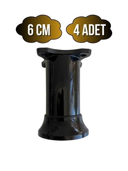 Plastik Siyah Ayarlanabilir Ayak Masa Dolap ve Mobilya Ayağı(SİYAH)(6CM - 10CM) Siyah 6cm SİYAH - 6cm - 4 ADET ürün görseli 1