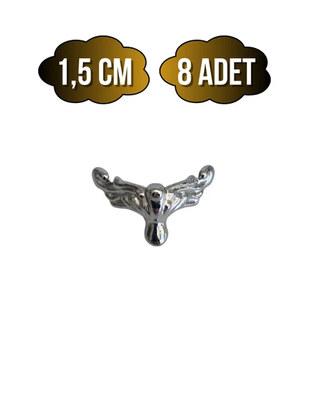 Anka 1.5cm Metal Ayak Çeyiz ve Hediye Kutusu Mobilya Ayağı(1.5CM)(GÜMÜŞ) Gümüş 1.5cm GÜMÜŞ - 8 ADET ürün görseli