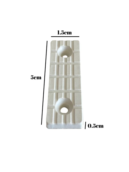 Plastik Beyaz Baza Papuç Dolap ve Mobilya Ayağı(BEYAZ)(BOY:5CM EN:1,5CM YÜK:0,5CM) Beyaz BEYAZ - 4 ADET - Resim 5