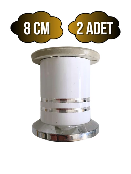 Düz Şeritli 8cm Alüminyum Ayak Mobilya Masa ve Dolap Ayağı(BEYAZ)(8CM) Beyaz 8cm 8cm - 2 ADET ürün görseli