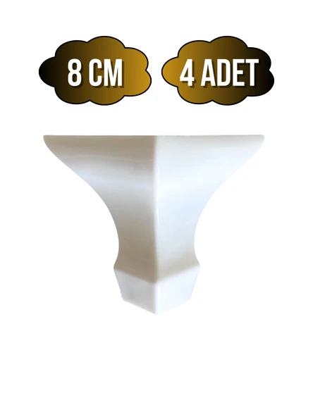 Lükens Beyaz 8cm Plastik Ayak Mobilya Masa ve Dolap Ayağı(8CM)(BEYAZ) Beyaz 8cm 8cm - 4 ADET ürün görseli 1