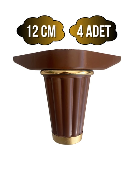 Babil 12cm Plastik Ayak Mobilya Masa ve Dolap Ayağı(12CM)(KAHVERENGİ- ALTIN) Kahverengi 12cm 12cm - 4 ADET ürün görseli