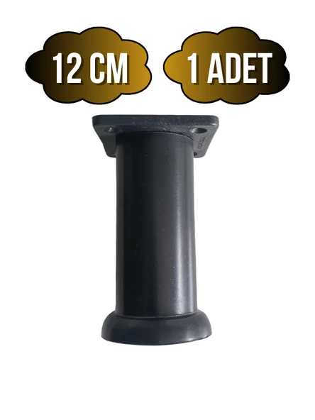 Plastik Siyah Ayarlanabilir Ayak Masa Dolap ve Mobilya Ayağı(SİYAH)(10CM - 12CM - 15CM) Siyah 12cm 12cm - 1 ADET ürün görseli