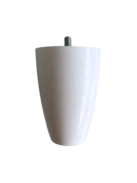 Plastik Ayak 8mm Vidalı Mobilya Koltuk ve Baza Ayağı(BEYAZ)(10CM)(8MM)(VİDALI) Beyaz 10cm 10cm - 4 ADET - Resim 2