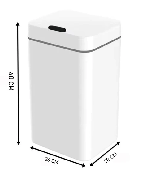 18 Litre Sensörlü Otomatik Çöp Kovası Ofis Mutfak Banyo Balkon Çöp Kovası - Resim 5