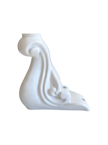 Sultan Lükens Desenli 14CM Beyaz Plastik Ayak Mobilya Masa ve Dolap Ayağı(14CM)(BEYAZ) Beyaz 14cm 14cm - 1 ADET - Resim 3