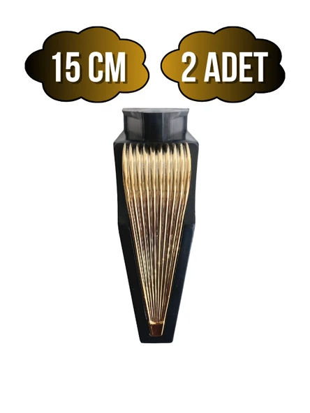 STİL 15CM Plastik Ayak Mobilya Masa ve Dolap Ayağı(15CM)(SİYAH - ALTIN) Siyah 15cm 15cm - 2 ADET ürün görseli