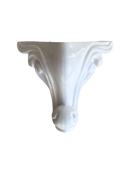Sultan Lükens Desenli 14CM Beyaz Plastik Ayak Mobilya Masa ve Dolap Ayağı(14CM)(BEYAZ) Beyaz 14cm 14cm - 2 ADET - Resim 6