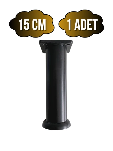 Plastik Siyah Ayarlanabilir Ayak Masa Dolap ve Mobilya Ayağı(SİYAH)(10CM - 12CM - 15CM) Siyah 15cm 15cm - 1 ADET ürün görseli