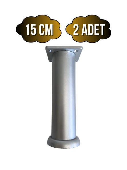 Plastik Gümüş Ayarlı Ayak Mobilya Masa ve Dolap Ayağı(12CM - 15CM)(GÜMÜŞ - GRİ) Gümüş 15cm 15cm - 2 ADET ürün görseli