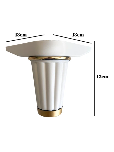 Babil 12cm Plastik Ayak Mobilya Masa ve Dolap Ayağı(12CM)(BEYAZ - ALTIN) Beyaz 12cm 12cm - 2 ADET - Resim 5