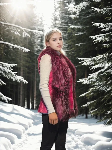 Kadın Kolsuz Hakiki Yelek - Fuşya - 3