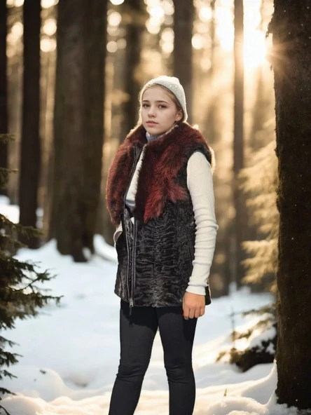 Kadın Kolsuz Hakiki Kürk - Siyah - 4