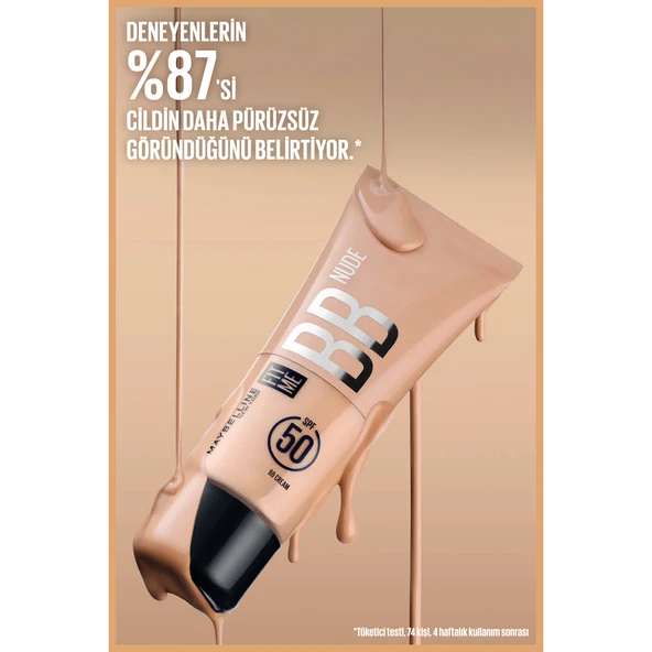 Maybelline New York Fit Me Nude Cilt Bakımı Etkili Nemlendirici SPF50 BB Krem - 30 - Resim 9