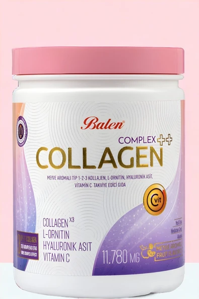 COLLAGEN COMPLEX ++ MEYVE AROMALI TİP 1,2,3 KOLAJEN , L-ORNİTİN, HYALURONİK ASİT, VİTAMİN C - 1