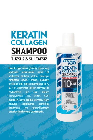 Keratin Collagen For Processed And Damaged Hair Shampoo 400ml--Saklı Güzellik-- - 3