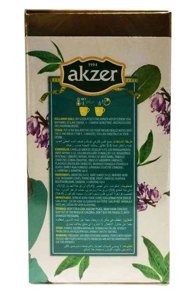 Akzer Formmix 9’lu Karışık Bitki Süzen Poşet Çay 60x1.67gr Mixed Herbal Tea 100gr - 4