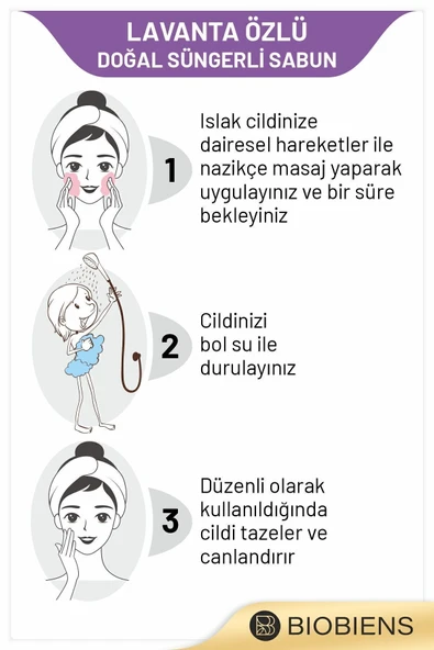 Lavanta Özlü Duş ve Cilde Özel Doğal Süngerli Sabun - 2
