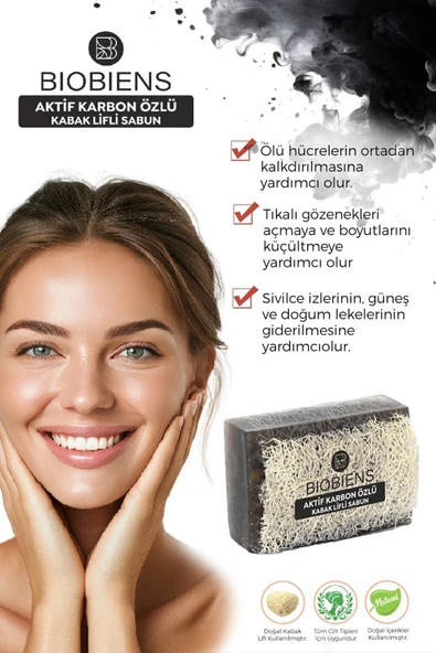 Aktif Karbon Özlü Kabak Lifli Sabun 110gr - 1