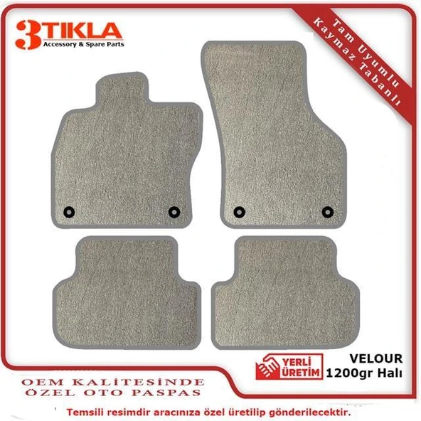 Opel Astra G 1998-2004 Lüks Halı Paspas Seti Gri - 2