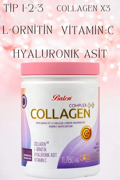 COLLAGEN COMPLEX ++ MEYVE AROMALI TİP 1,2,3 KOLAJEN , L-ORNİTİN, HYALURONİK ASİT, VİTAMİN C - 2