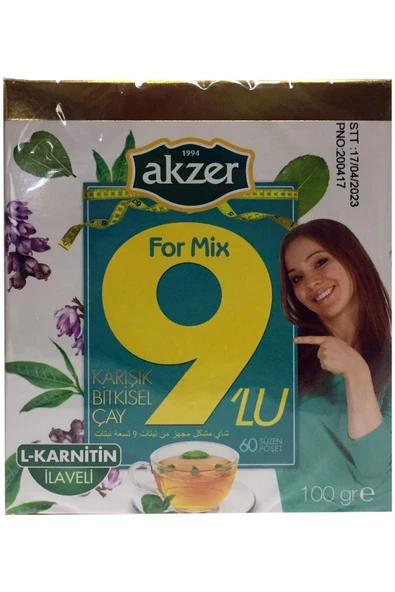 Akzer Formmix 9’lu Karışık Bitki Süzen Poşet Çay 60x1.67gr Mixed Herbal Tea 100gr - 3