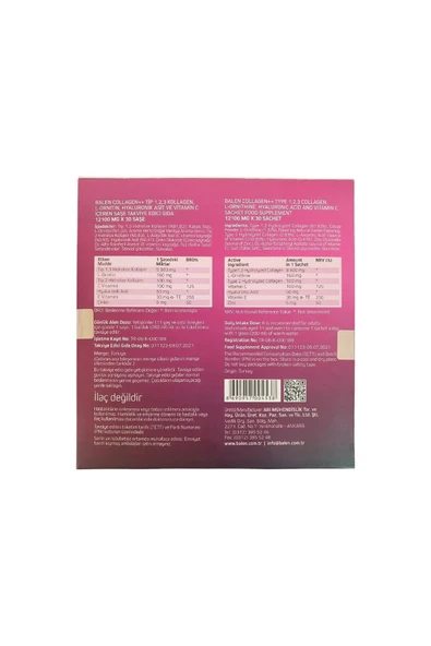 3 Kutu Collagen Tip 1,2,3 Kolajen L-ornitin, Hyaluronik Asit Ve Vitamin C Içeren 30 Saşe 12100 Mg - 3