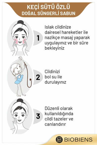 Keçi Sütü Özlü Duş ve Cilde Özel Doğal Süngerli Sabun - 2