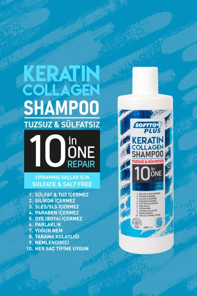 Keratin Collagen For Processed And Damaged Hair Shampoo 400ml--Saklı Güzellik-- - 2