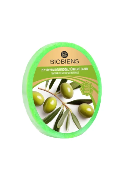 BioBiens Zeytinyağı Özlü Doğal Süngerli Sabun 135gr - 1