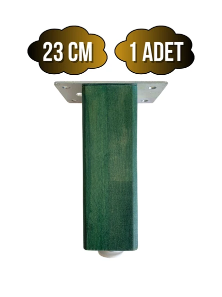 Kale Ayarlı Ahşap Ayak Mobilya Masa ve Dolap Ayağı(YEŞİL)(KAYIN/GÜRGEN AĞACI) Yeşil 23cm 23cm - 1 ADET ürün görseli