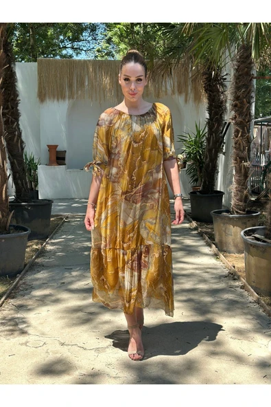 YAZLIK İPEK KUMAŞ ASTARLI ELBİSE - 7