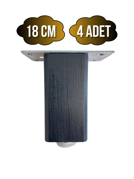 Kale Ayarlı Ahşap Ayak Mobilya Masa ve Dolap Ayağı(ANTRASİT)(KAYIN/GÜRGEN AĞACI) Antrasit 18cm 18cm - 4 ADET - 1