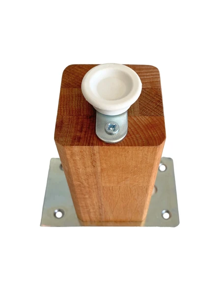 Kale Ayarlı Ahşap Ayak Mobilya Masa ve Dolap Ayağı(KAYIN)(KAYIN/GÜRGEN AĞACI) Ahşap Rengi 12cm 12cm - 4 ADET - Resim 4