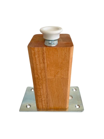Kale Ayarlı Ahşap Ayak Mobilya Masa ve Dolap Ayağı(KAYIN)(KAYIN/GÜRGEN AĞACI) Ahşap Rengi 10cm 10cm - 1 ADET - Resim 3