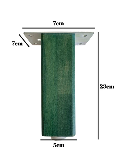 Kale Ayarlı Ahşap Ayak Mobilya Masa ve Dolap Ayağı(YEŞİL)(KAYIN/GÜRGEN AĞACI) Yeşil 23cm 23cm - 2 ADET - Resim 5